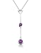 Nuovegioie Amethyst Cubic Zirconia Sterling Silver Toggle Necklace