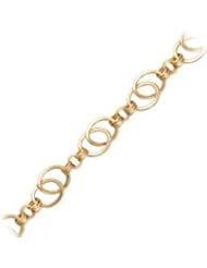7 1/2" Hollow Oval Link Fashion Bracelet in 14K Yellow Gold