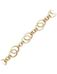 7 1/2" Hollow Oval Link Fashion Bracelet in 14K Yellow Gold