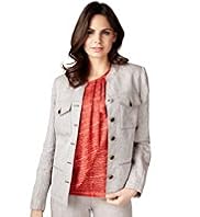 Per Una Pure Linen Open Neck Collar Jacket
