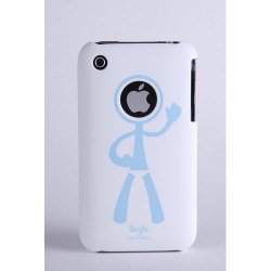 Gogo HM Series Snap on iPhone 3G 3GS Case with Screen Protector - APPLEHEAD WHITE
