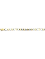 6mm Fancy Two Tone Gold Link Bracelet 8"