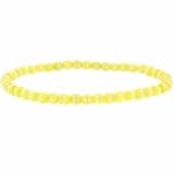 Simulated Yellow Cats Eye Stone 4mm Bead Beaded Stretch Bracelet