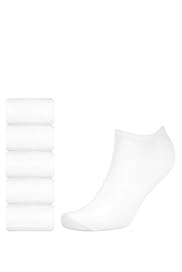 5 Pairs of Cotton Rich Plain Trainer Liner Socks