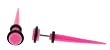 Neon Pink Acrylic Fake Taper - 16G Wire - 6mm Fake Part - Sold as a Pair