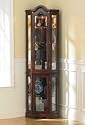 Lighted Curio Cabinet - Golden Mahogany