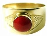 Coral Ring Italian Mediterranean 14k Gold Size 7