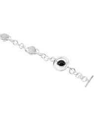 Onyx & White Agate Bracelet Sterling Silver Brc 8 Inch 67624