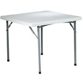 Office Star BT36 Square Resin Folding Table, Powder Coated
