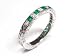 18k White Gold Emerald & Diamond Hand Engraved Half Circle Ring Size 6.25 Ct.tw 0.80