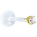 14 Gauge 3/8 Inches Solid 14KT Yellow Gold 1.5mm Genuine Diamond Bioplast Push in Monroe