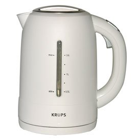 Krups FLF2-J1 Electric Kettle, White and Stainless Steel