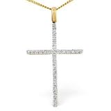 9ct Diamond Set Cross.