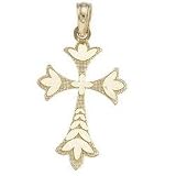 14K Yellow Gold Gothic Cross