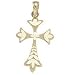 14K Yellow Gold Gothic Cross