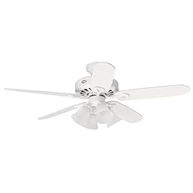 Click here to buy Hunter The Grand Isle Four-Light 52-Inch Five-Blade Ceiling Fan, White with Frosted Globes... by Hunter.