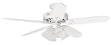 Hunter 25746 The Grand Isle Four-Light 52-Inch Five-Blade Ceiling Fan, White with Frosted Globes
