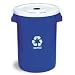Continental 3201-1, Huskee White Round Recycle Lid with Blue "Cans Only" Imprint, 22-1/4" Diameter x 1-3/8" Height (Case of 6)