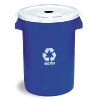 Recycling Receptacle Lid 32 Gallon round Lid Blue