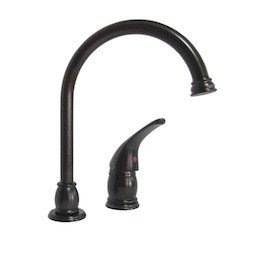 Designer Pedestal Goose Neck RV Kitchen Faucet in Oil Rubbed Bronze - Great for 5th (Fifth) Wheels, Trailers, Campers and Motorhomes