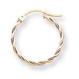 14k Two-Tone Polished 2mm Twisted Hoop Earrings