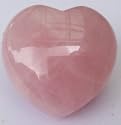 30mm Rose Quartz Puff Heart Worry Healing Stone
