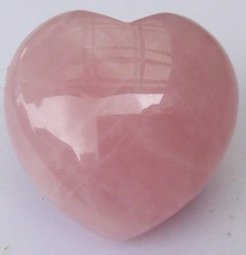 30mm Rose Quartz Puff Heart Worry Healing Stone