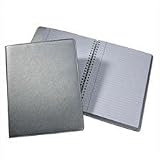 Silver Saffiano Leather Large Refillable Notebook