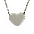 Sterling Silver Puff Heart Necklace Serpentine 18 Inch