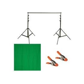 Adorama 10x12 Background Chroma Green Color with Background support system and 2 clamps