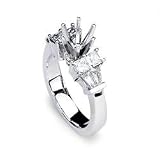 Giachetta 14k White Diamond Ring (4 Princesses = .65, 4 Baguettes = .46)