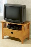 Craftsman Standard Tv Stand Stationary Larg Light Oak