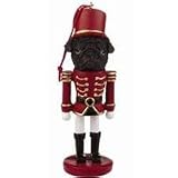 Pug, black Dog Soldier Nut Cracker Ornament