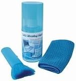 Produkt-Bild: LCD Bildschirm-Reinigerset 200 ml Reinigungsl&ouml;sung im Pumpspender, Mikrofasertuch und antistatischer Reinigungspinsel