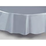84 Plastic Round Tablecloth Silver 12 pieces by