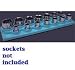 1/2 In Drive Shallow Socket Organizer w/ Magnetic Base 14 Hole - Neon Blue