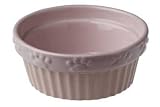 Designer Stoneware Tuscan Fluted Cat Dish 5 Pink
