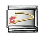Safety Pin Pink Classic Enamel, Italian Charm by Nomination Charms