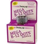 TwinLab - Mega B-12 Dots, 5000 mcg, 60 sublingual tablets