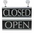 U. S. Stamp & Sign Reversible Business "Open/Closed" Sign, with Suction Mount, 13 x 5 Inches (4246)