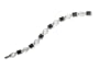 Sterling Silver, Black Onyx and Mother of Pearl Bracelet, 7.50"