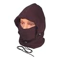 FLEECE BLACK SNOOD FULL BALACLAVA HAT WITH TOGGLE
