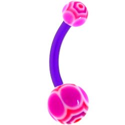 Bioplast Purple Pink Marracas Belly Ring