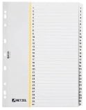 Produkt-Bild: HETZEL Kartonregister Zahlen/332201 A4 wei&szlig; 190g/m2 Inh.1-20