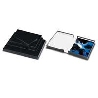 Print File Black Clamshell Portfolio Print Box 14.25x18.25x2", with White Lining