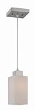 Lite Source LS-19020PS/FRO Kubus Pendant Lamp, Polished Steel with Frosted Glass Shade