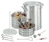 Bayou Classic 34 Quart Low County Boiler & Turkey Fryer Set