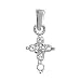 Sterling Silver Small White CZ Baby Cross Pendant - Perfect for Kids