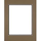 Savage ProMatte, Double 16 x 20 Photo Mat with 11 x 14 Opening, Bevel Cut, Acid Free, Dual Colors: Tumbleweed / Matte Black