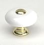 Cabinet Knob, Bedford, Polished Brass & Ceramic